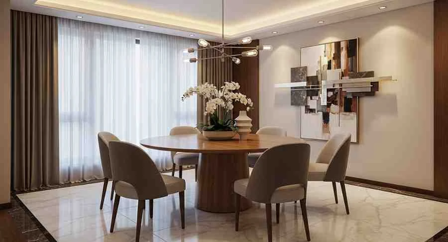 round dinning table with 4 chairs