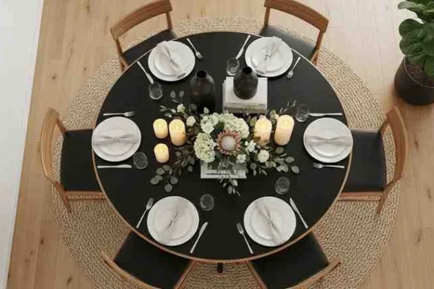 round dinning table with 4 chairs