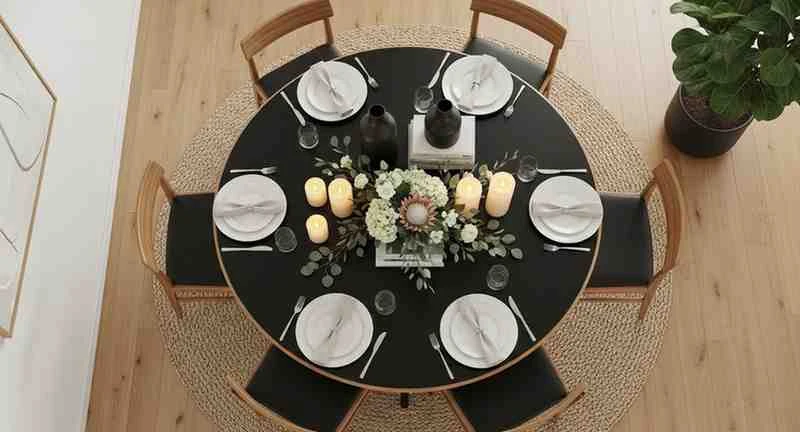 round dinning table with 4 chairs
