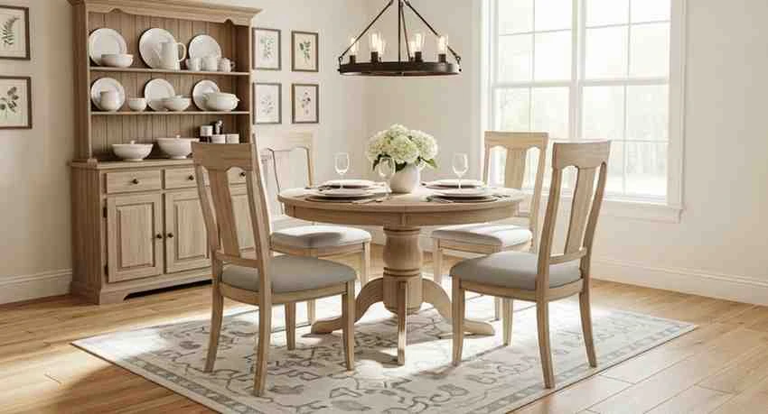 round dinning table with 4 chairs