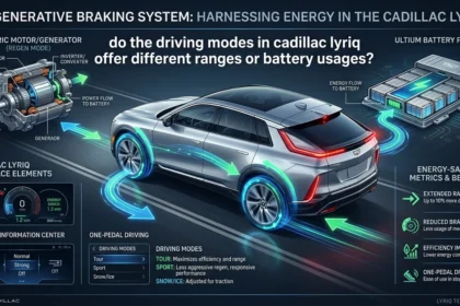 do the driving modes in cadillac lyriq offer different ranges or battery usages?